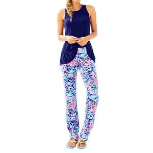 JORDYNNE velour pants Lilly Pulitzer cabana LARGE